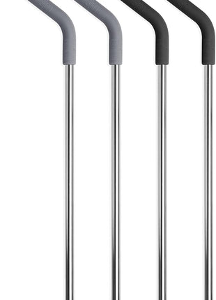 Simple Modern Stainless Steel with Silicone Tipped Reusable Straws | Toxin Free and Waste Reducing Straw for Tumblers and Travel Mugs | Classic Collection | 4 Pack | Assortment - Neutral