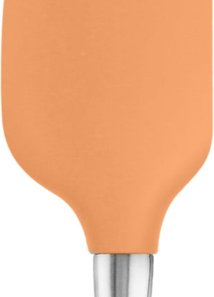 Tovolo Flex-Core Stainless Steel Handled Spatula Heat-Resistant & BPA-Free Silicone Turner Head, Cast Iron & Non-Stick Cookware, Dishwasher-Safe, Apricot