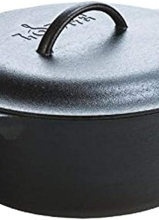 Lodge 7-Quart Cast Iron Dutch Oven – Made in USA, Pre-Seasoned, PFAS-Free & Non-Toxic, Heat-Treated, Induction Compatible, Self-Basting Lid, Durable Multi-Use Cooking Pot for Oven to Table