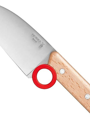 Opinel Le Petit Chef Complete 3 Piece Kitchen Set, Chef Knife with Rounded Tip, Fingers Guard, Peeler, For Children and Teaching Food Prep and Kitchen Safety, Made in France