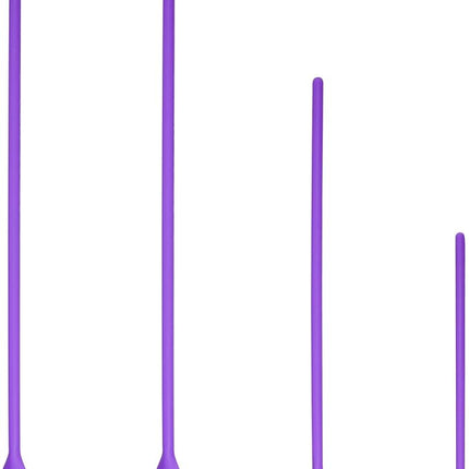 4pcs Mini Silicone Spatula Set, 3 Size Makeup Spatula Small Rubber Spatula for Thin Jar Skinny Openings Bottles, Tiny Scraper for Kitchen and Cosmetic, Multipurpose Scraping Mixing Tools (Purple)