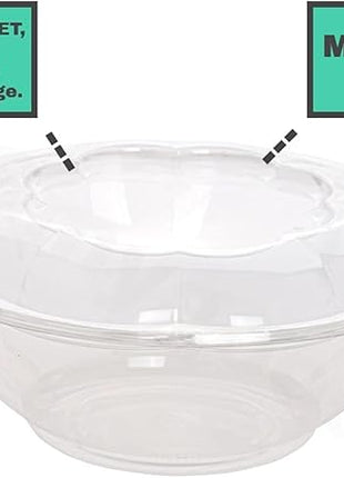 Smygoods Disposable Plastic Salad Bowls with Airtight Lids Ideal for Meal Prep, Takeout, Catering, Parties, Picnics, and Food Storage, Stackable, Leak-Proof