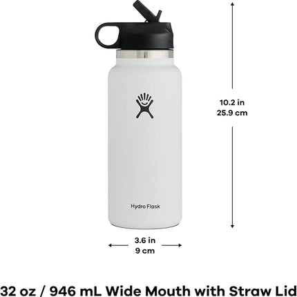 Hydro Flask 32 oz Wide Mouth Straw Lid White