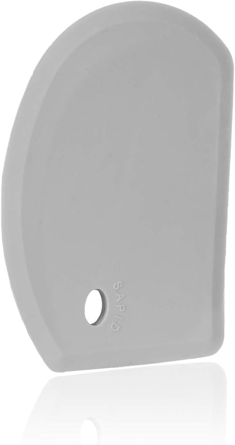 Sapid Flexible Curved Edge Silicone Bowl Scraper(5.98"x4.3"), Food Grade Dough Scraper for Baking Sourdough Bread, Cake, Multipurpose Kitchen Dish Scrapers, Easy to Clean (1, Gray)