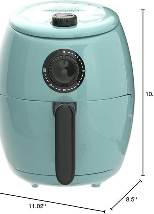 Elite Gourmet EAF-0201BL Personal Compact Space Saving Electric Hot Air Fryer Oil-Less Healthy Cooker, Timer & Temperature Controls, 1000W, 2.1 Quart, Mint