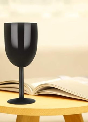 AMZUShome Stainless Steel Wine Glasses(2 Pack).Double Walled Vacuum Insulated Wine Tumbler Cups With Lid and Straw.Friendship,Christmas,Birthday Gifts for Women Men Friends Dad Mom(10oz Black)