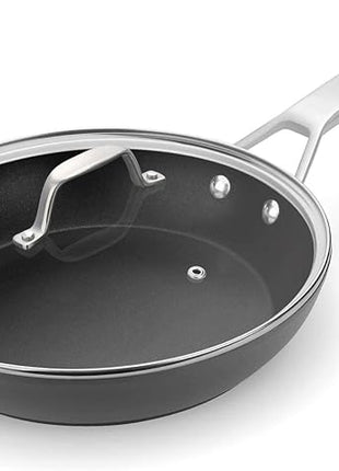 MsMk 10 Inch Frying Pan Nonstick with Lid, Induction Fry Pan with Lid, Titanium and Diamond Non Stick Coating From USA, for Induction, Ceramic and Gas Cooktops, Oven Safe 10 Inch Skillet Nonstick