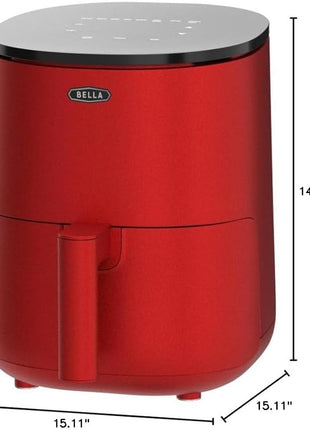 BELLA 3 Qt Touchscreen Air Fryer Oven and 5-in-1 Multicooker with Removable Nonstick Dishwasher Safe Crisping Tray and Basket, 1400 Watt Heating System, Matte Red