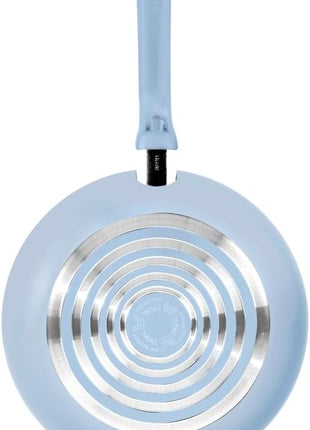 T-Fal Refresh Ceramic Nonstick Cookware Set, 12-Piece Nonstick Cookware, Oven Safe to 350°F, Stockpot, Griddle, Frying Pans, Utensils, Ceramic Pots and Pans Set, Blue