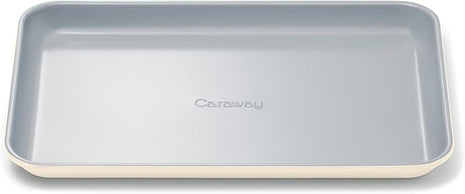 Caraway Nonstick Ceramic Small Baking Sheet (9x13”) – Non-Toxic, PTFE & PFOA Free – Oven Safe – Aluminized Steel Core – Mini Sheet Pan for Baking, Roasting & More - Cream