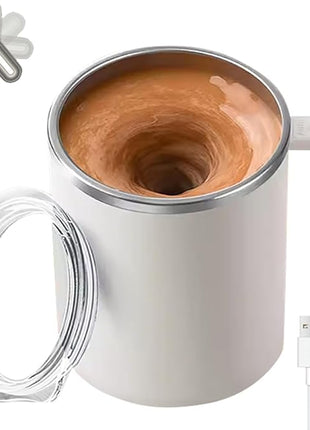 Self Stirring Mug,Self Stirring Coffee Mug, Suitable for Coffee, Milk, Cocoa and Other Beverages (White)