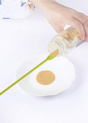 Mini Spatula Silicone Spatula Set - 4pcs Small Makeup Scrapers for Cosmetics, Reusable Beauty Tiny Tools, Thin Jar Scraper, Get the Last of the Makeup Out of the Bottle(Green)