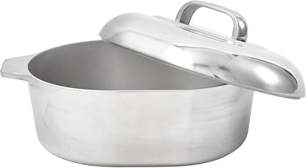 IMUSA USA Heavy Duty Cajun Oval Aluminum Roaster 15, Silver