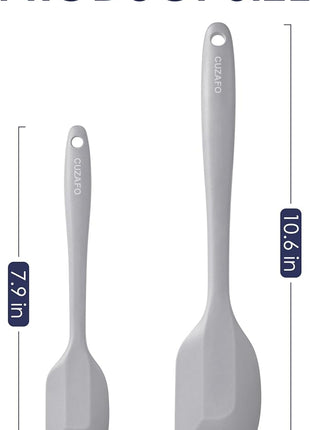 Heat Resistant 600℉ Silicone Spatula, Turner Mixing Spatulas set BPA Free Dishwasher Safe for Nonstick Cookware, Grey