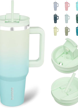 BJPKPK 40 oz Insulated Tumbler With Lid And Straw Stainless Steel Tumblers Cup With Handle For Women And Men,Mint