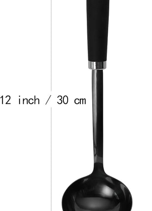 12 inch Soup Ladle, Stainless Steel Ladle Spoon, Soup Spoons with Comfortable Handle, Kitchen Utensil for Cooking, Metal Kitchen Accessories