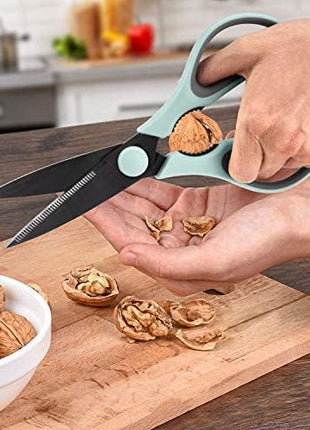 Country Kitchen Kitchen Scissors, Stainless Steel Kitchen Shears, Cooking Scissors for Cutting Meat, Chicken, Herbs and Produce with Blade Cover and Soft Grip Handles, Mint