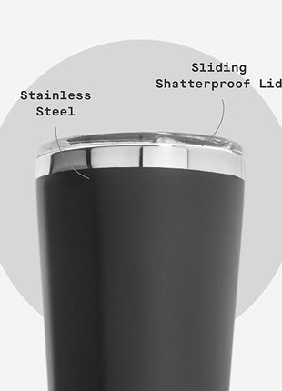 Corkcicle Classic Tumbler - Keeps Drinks Cold for 9 Hours & Hot for 3 - Triple-Insulated Stainless Steel - Holiday Tumbler Gift - 16 oz - Matte Black