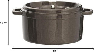 Staub 1003926 Cast Iron Roaster/Cocotte, Round 28 cm, 6.7 L, Graphite Grey