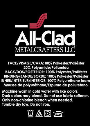 All-Clad Silicone Oven Mitts: Heat Resistant up to 500 Degrees - 100% Cotton & Silicone, 14"x7" Oven Mitt for Kitchen and Barbecue, 2-Pack, Black