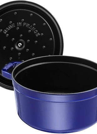 STAUB Cast Iron Roaster/Cocotte, Round, 5 L, Dark Blue, 26 cm