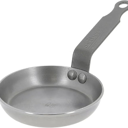 De Buyer MINERAL B Carbon Steel Egg & Pancake Pan - 4.75” Diameter - PFAS, PFOA & PFOS Free - Made in France