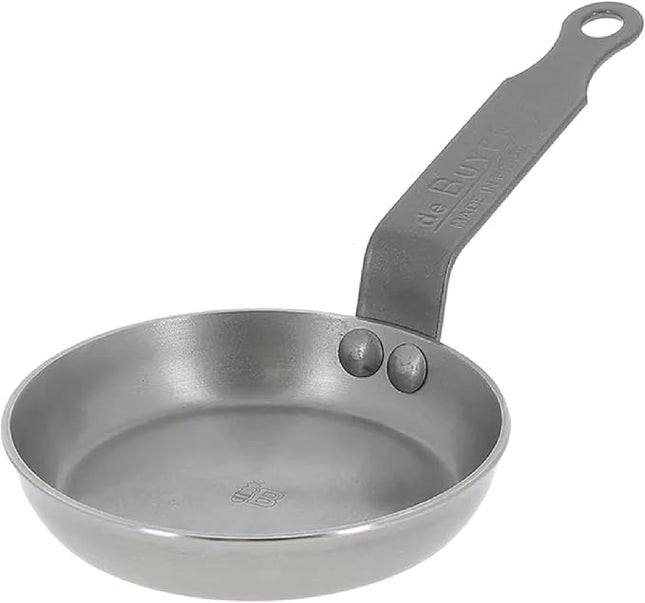 De Buyer MINERAL B Carbon Steel Egg & Pancake Pan - 4.75” Diameter - PFAS, PFOA & PFOS Free - Made in France