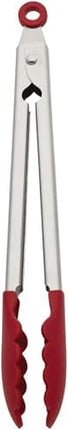 KitchenAid Silicone Stainless Steel Tongs, 12 Inch, Red