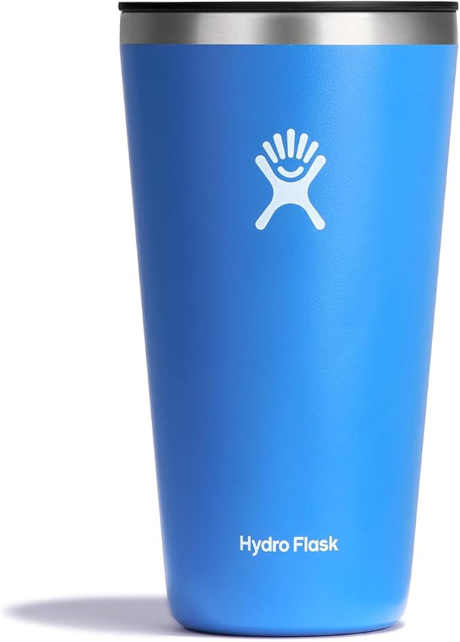 Hydro Flask All Around Tumbler Press-in Lid, Insulated Travel Mug, Stainless Steel Coffee Cup 28 Oz Cascade Blue