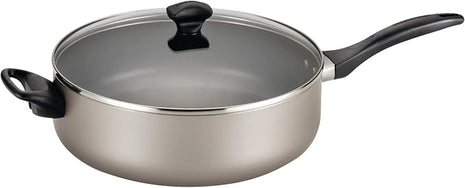 Farberware Dishwasher Safe Nonstick Jumbo Cooker/Saute Pan with Helper Handle - 6 Quart, Silver