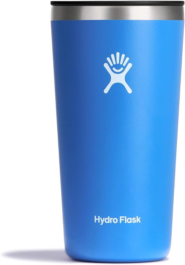 Hydro Flask All Around Tumbler Press-in Lid, Insulated Travel Mug, Stainless Steel Coffee Cup 20 Oz Cascade Blue