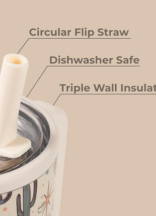 HydroJug Traveler - 40 oz Water Bottle with Handle & Flip Straw - Fits in Cup Holder, Leak Resistant Tumbler-Reusable Insulated Stainless Steel & Rubber Base - Gifts for Women & Men, Rodeo