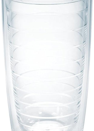 Tervis Clear & Colorful Tabletop Made in USA Double Walled Insulated Tumbler Travel Cup Keeps Drinks Cold & Hot, 16oz, Clear