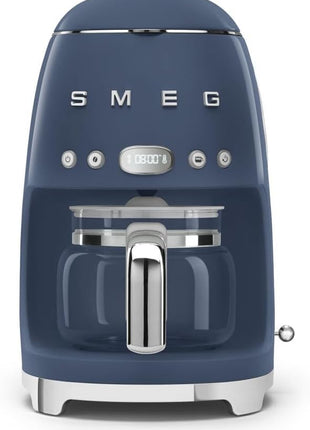 Smeg 50's Retro Style Aesthetic Drip Coffee Machine with 10 Cup Glass Carafe, Auto Start Feature, Keep Warm Plate, and Two Coffee Strength Settings (Navy Blue)