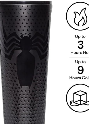 Corkcicle Marvel Tumbler - Insulated Stainless Steel Travel Cup - Cold & Hot Drinks - Reusable - Durable - Spill Proof Lid - Non-Slip Silicone Base - Easy Grip - BPA Free - 24 oz - Venom