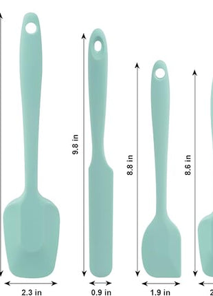 Silicone Spatulas Set, Rubber Spoon Spatula Heat Resistant Spoonula One Piece Design Seamless Spatula Non-Stick Scrapers Baking Mixing Tool (Light Green)