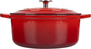Enameled Cast Iron Dutch Oven Pot with Lid, 7 Quart, Round Dutch Ovens, Bread Oven Dual Handles, for Bread Baking, Oven Safe up to 500°F, Red