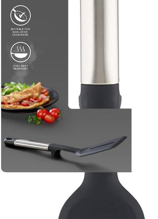 Joseph Joseph Elevate Silicone Slotted Turner with Integrated Tool Rest, One Size, Stainless Steel