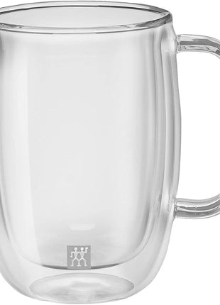 ZWILLING Sorrent 39500-114 Sorrento Double Wall Glass Latte Mug, 15.9 fl oz (450 ml), Set of 2, Tumbler, Insulated, Heat Retention, Microwave Safe