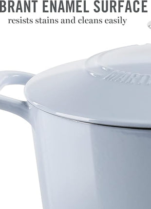 MARTHA STEWART Gatwick 7 QT Enamel Cast Iron Dutch Oven Pot With Lid, Lavender Purple