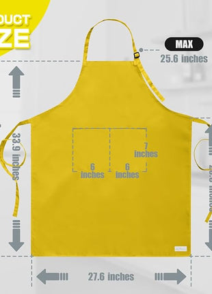 ROTANET Extra Large Apron for Men Adjustable Bib Aprons with 2 Pockets Cooking Kitchen Women Chef Water & Oil Resistant