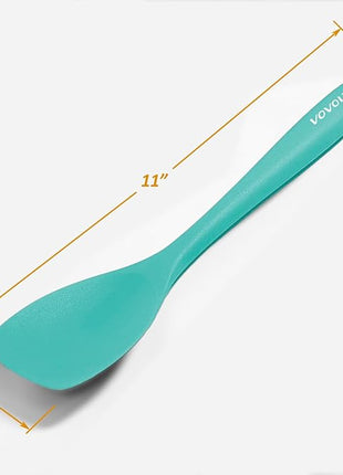 Upgrade Silicone Spatula Spoon Set,VOVOLY Heat Resistant Rubber Spoonula, Seamless Non-Stick Flexible Scrapers for Baking Mixing Tool,3 Pack, Teal