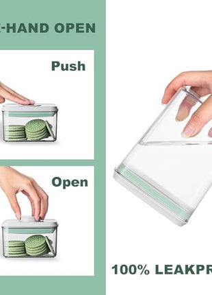 Ankou Airtight Food Storage Container Sets with Lids 6Pcs Pop Containers for Kitchen Pantry Organization BPA-Free Stackable Kitchen Storage Containers for Cereal Flour Sugar (0.5, 1.2, 1.8qt)*2