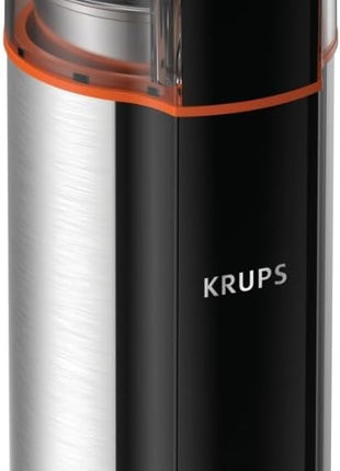 KRUPS: 3oz Coffee Grinder, Ultimate Silent Vortex Plastic and Stainless Steel Grinder with Removable Bowl Mess-Free, 8 Times Quieter, 2 Speeds 240 Watts,Dry Herbs,Dishwasher Safe,12 cups ground Silver