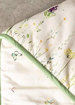 Maison d' Hermine Double Oven Mitts 100% Cotton 7"x35" Double Oven Mitt Heat Resistant BBQ Cooking Gloves with Loop, Baking, Grilling, Home, Kitchen, Handling Hot Pans Spring Summer (Botanical Fresh)