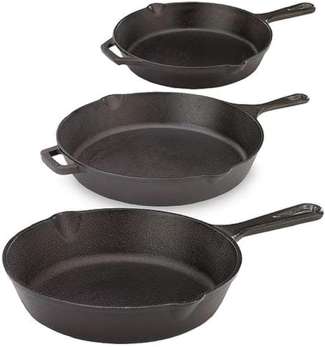 Mercer Culinary Pre-Seasoned Cast Iron Skillet Set
