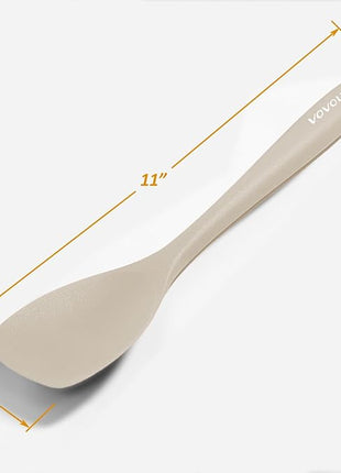 Upgrade Silicone Spatula Spoon Set,VOVOLY Heat Resistant Rubber Spoonula, Seamless Non-Stick Flexible Scrapers for Baking Mixing Tool,3 Pack, Kahki