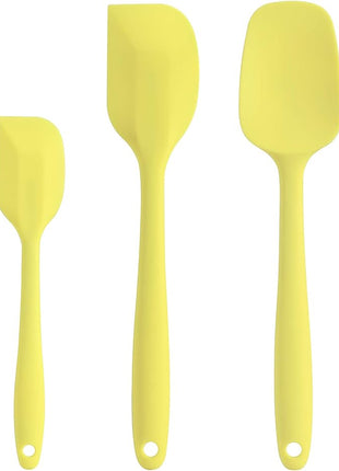 Silicone Spatula Set - Rubber Spatula - 600°F Heat Resistant Baking Spoon & Spatulas(Macaron Yellow)