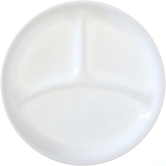 Corelle Livingware 8-1/2-Inch Divided Dish, Winter Frost White