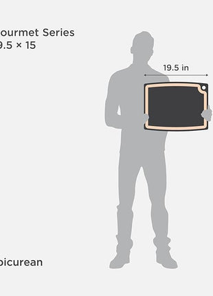 Epicurean Gourmet Series Cutting Board with Juice Groove, 19.5-Inch by 15-Inch, Slate/Natural